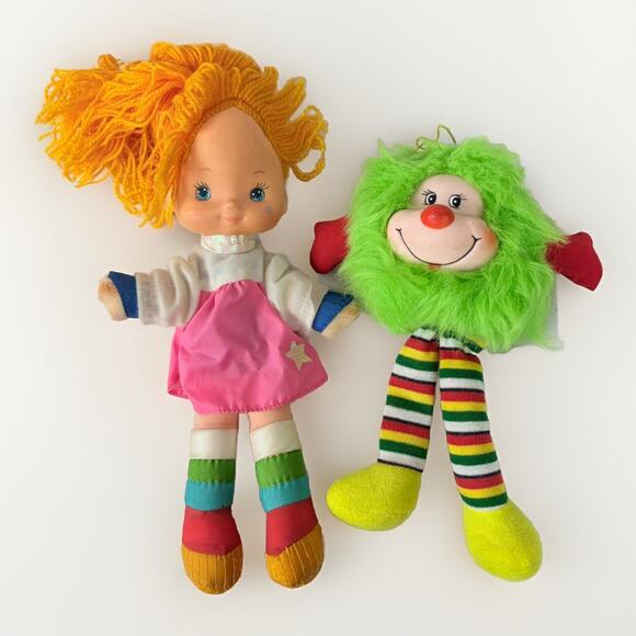 Vintage 1983 Hallmark Mattel Rainbow Brite 11" Doll + Green Sprite Plush - Picture 1 of 10